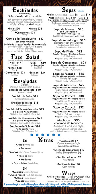 Enchiladas Ensaladas Soups Wraps Sides Temp